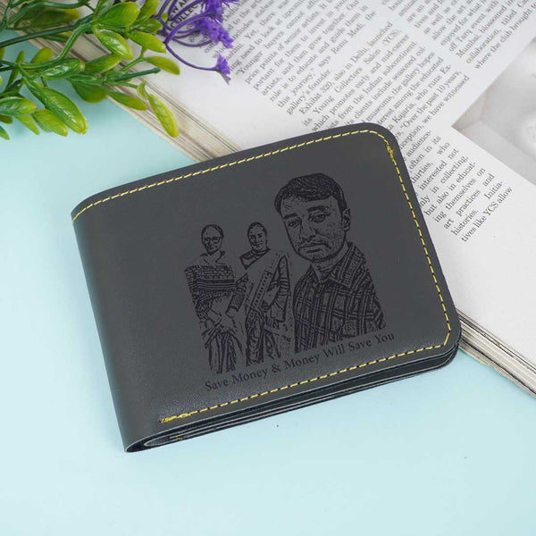 Personalised Men's Photo Wallet - Gray - Uncommongifts.in